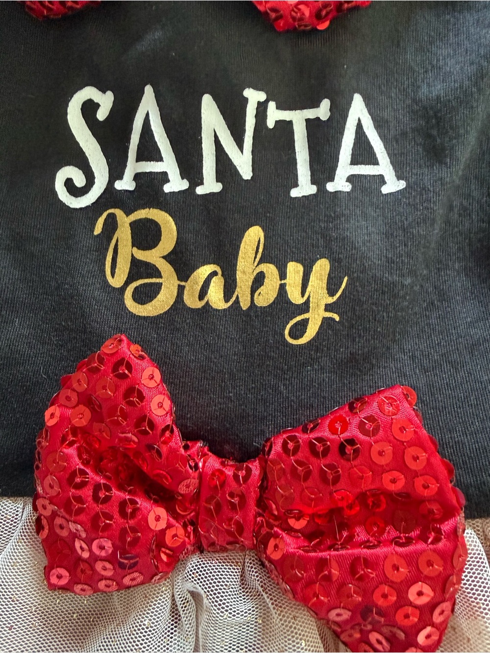 Holiday Tails Santa Baby Dog Dress Medium Christmas Sequins Tutu - Picture 2 of 5